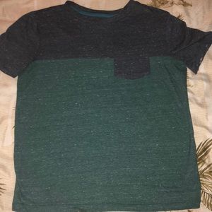 Boys cotton blend color block heather pocket tee